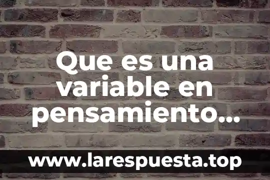 Que es una variable en pensamiento numerico y algebraico