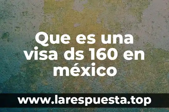 Que es una visa ds 160 en méxico