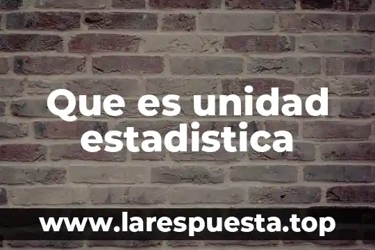 Que es una unidad de pascal 8 Que es unidad estadistica