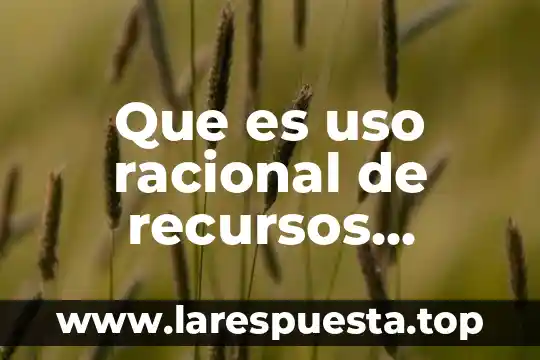 Que es una coleccion biologica ciencias naturales 4 Que es uso racional de recursos naturales