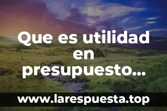 Que es el presupuesto maestro y sus elementos 3 Que es utilidad en presupuesto de obra