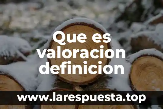 Que es valoracion definicion