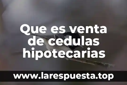 Que es venta de cedulas hipotecarias