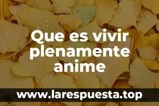 Que es seinen anime 7 Que es vivir plenamente anime