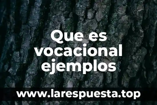 Que es vocacional ejemplos