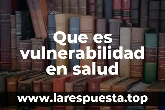 Que es la gestion en la salud 7 Que es vulnerabilidad en salud
