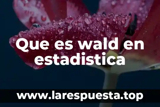 Que es wald en estadistica