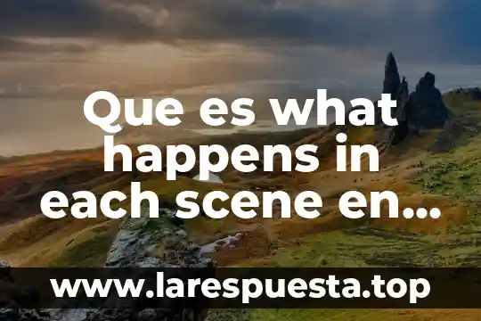 Que es what happens in each scene en ingles