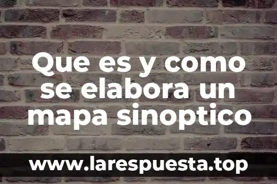 Que es y como se elabora un mapa sinoptico