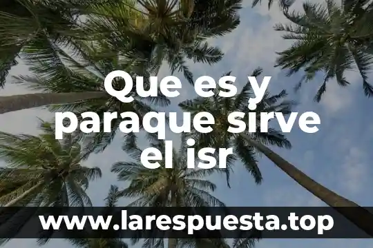 Que es y paraque sirve el isr