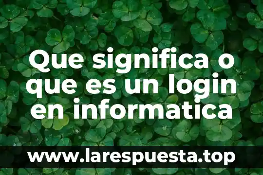 Que es el tiempo de ejecución 7 Que significa o que es un login en informatica