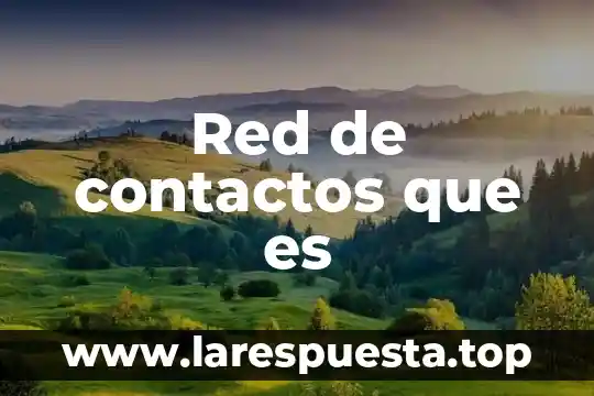 Qué es contactos los más utilizados 5 Red de contactos que es