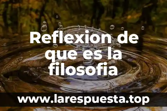 Que es verdad universal en filosofia 7 Reflexion de que es la filosofia
