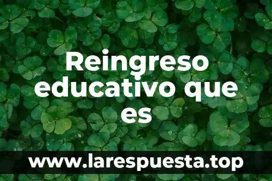 Que es el cine educativo 5 Reingreso educativo que es