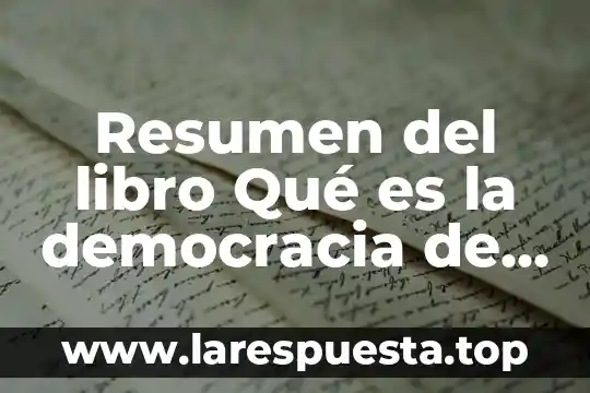 Resumen del libro Qué es la democracia de Giovanni Sartori