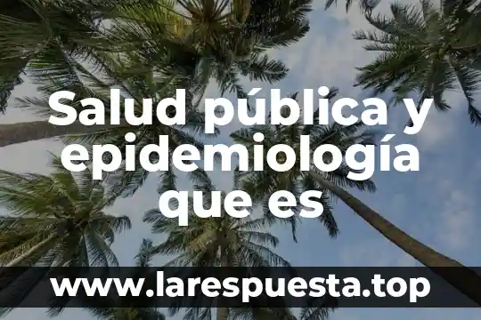 Salud pública y epidemiología que es