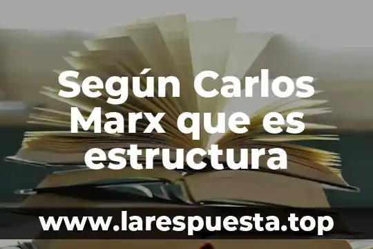 Según Carlos Marx que es estructura