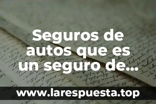 Seguros de autos que es un seguro de auto