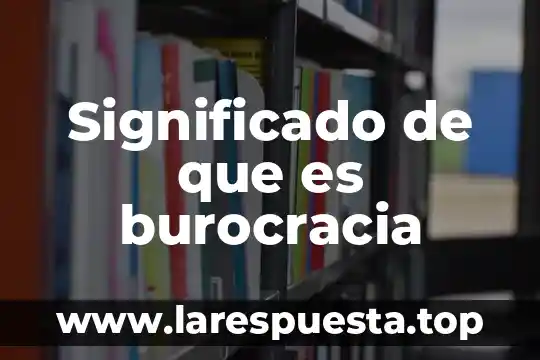 Significado de que es burocracia