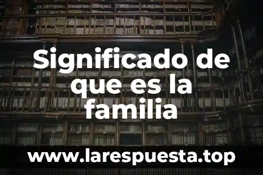 Que es topicos significado profesional 8 Significado de que es la familia