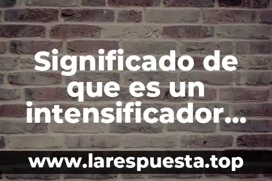 Significado de que es un intensificador en ingles