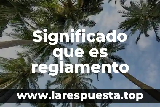 Significado que es reglamento