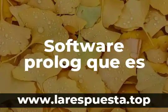 Software prolog que es