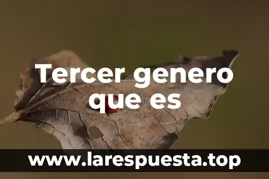 Genero autoayuda que es 5 Tercer genero que es