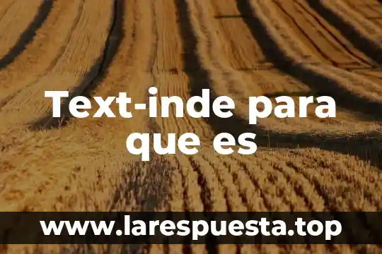 Text-inde para que es