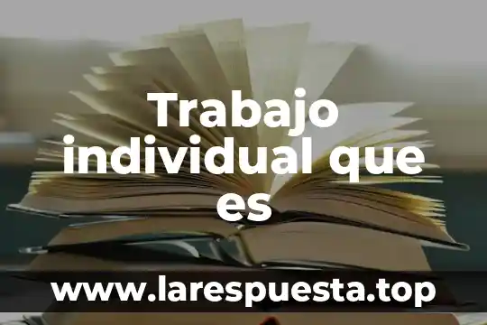 Trabajo individual que es