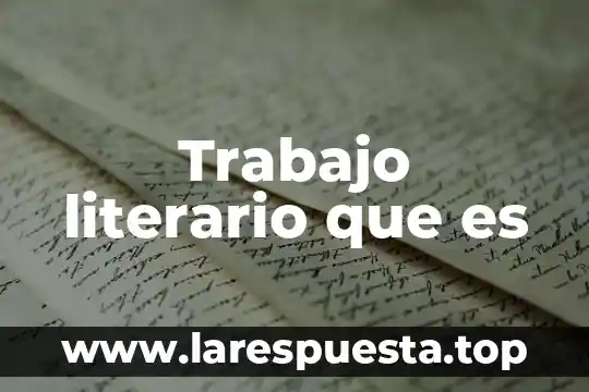 Trabajo literario que es
