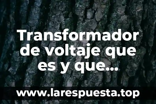 Transformador de voltaje que es y que funcion tiene