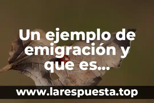 Que es frecuencia relativa ejemplo 7 Un ejemplo de emigración y que es emigrante
