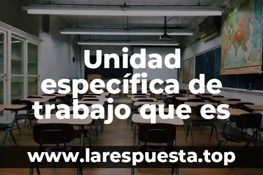 Que es una unidad de salud mental 3 Unidad específica de trabajo que es