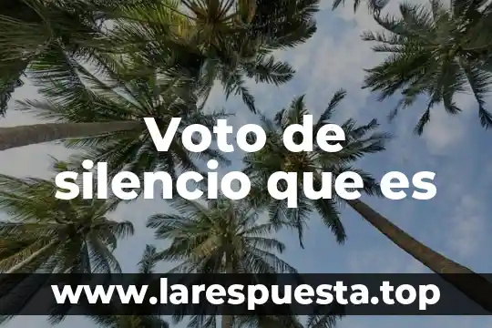 Que es la violencia del silencio 3 Voto de silencio que es