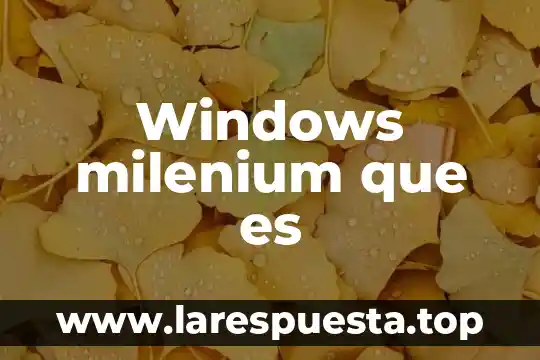 Actualizar para Microsoft Windows que es 5 Windows milenium que es