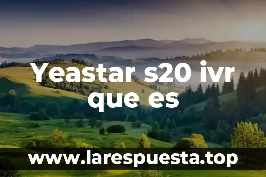 Yeastar s20 ivr que es